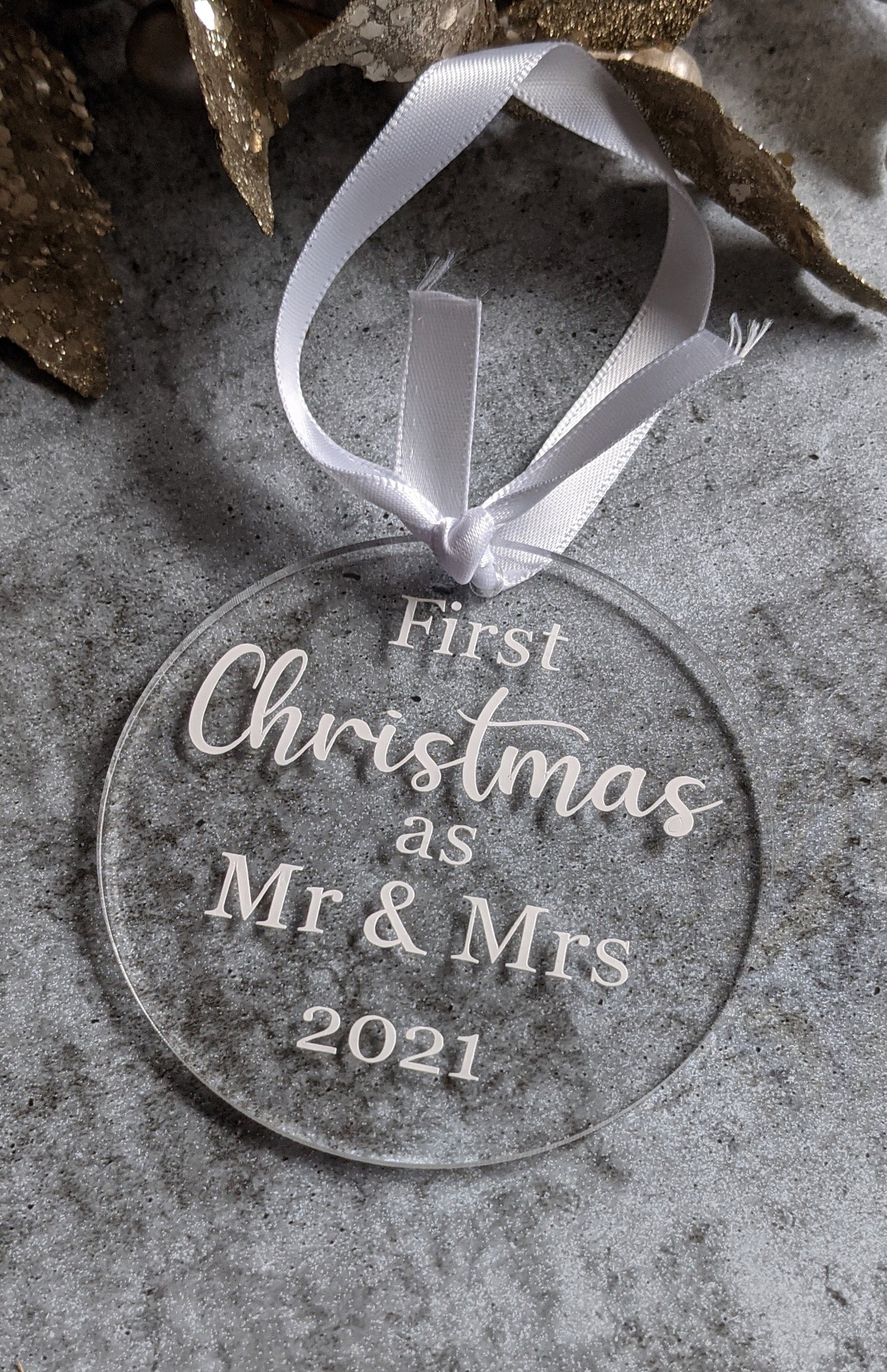 Our First Christmas as Mr & Mrs Tree Ornament | Couple Wedding XMAS decorations