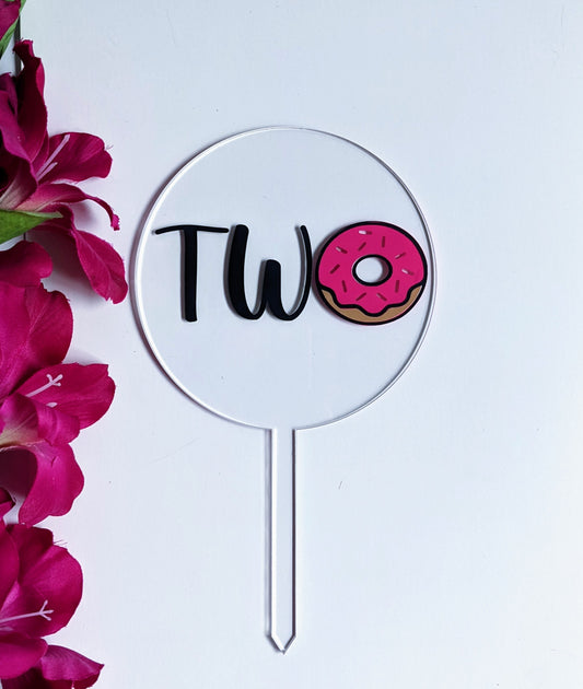 2nd Birthday Donut Cake Topper