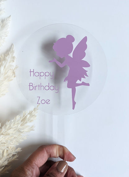 Personalised Fairy Kids Birthday Cake Topper