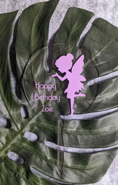 Personalised Fairy Kids Birthday Cake Topper