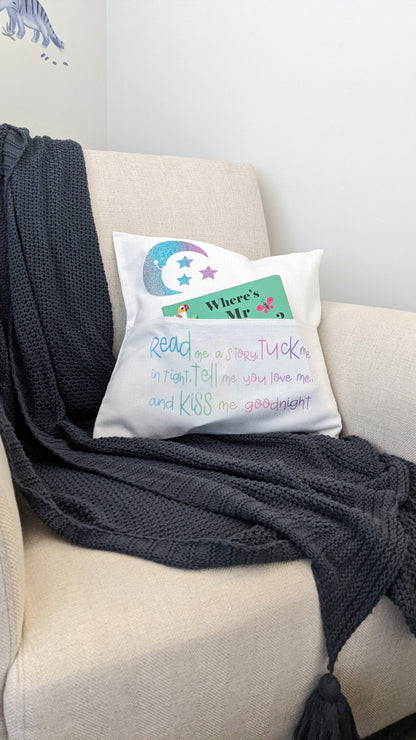 Personalised Children's Book Pillow Case | Reading Cushion Cover