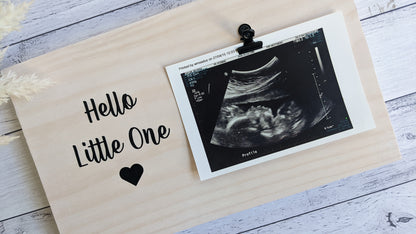 Pregnancy Announcement Photo Plaque | Wooden Photo Board Baby Ultra Sound