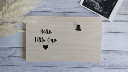 Pregnancy Announcement Photo Plaque | Wooden Photo Board Baby Ultra Sound