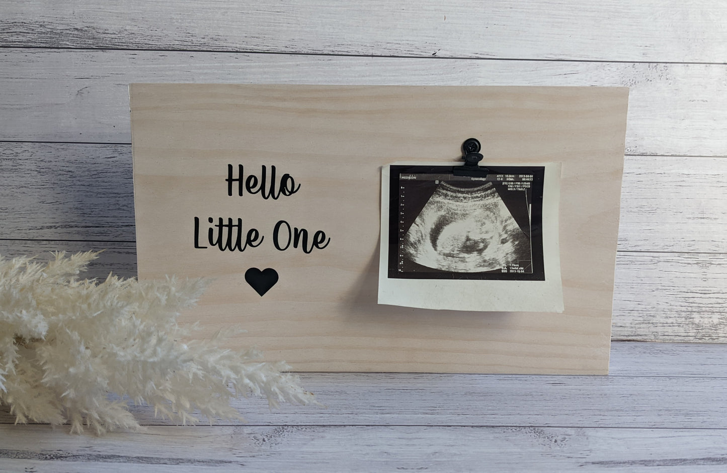 Pregnancy Announcement Photo Plaque | Wooden Photo Board Baby Ultra Sound