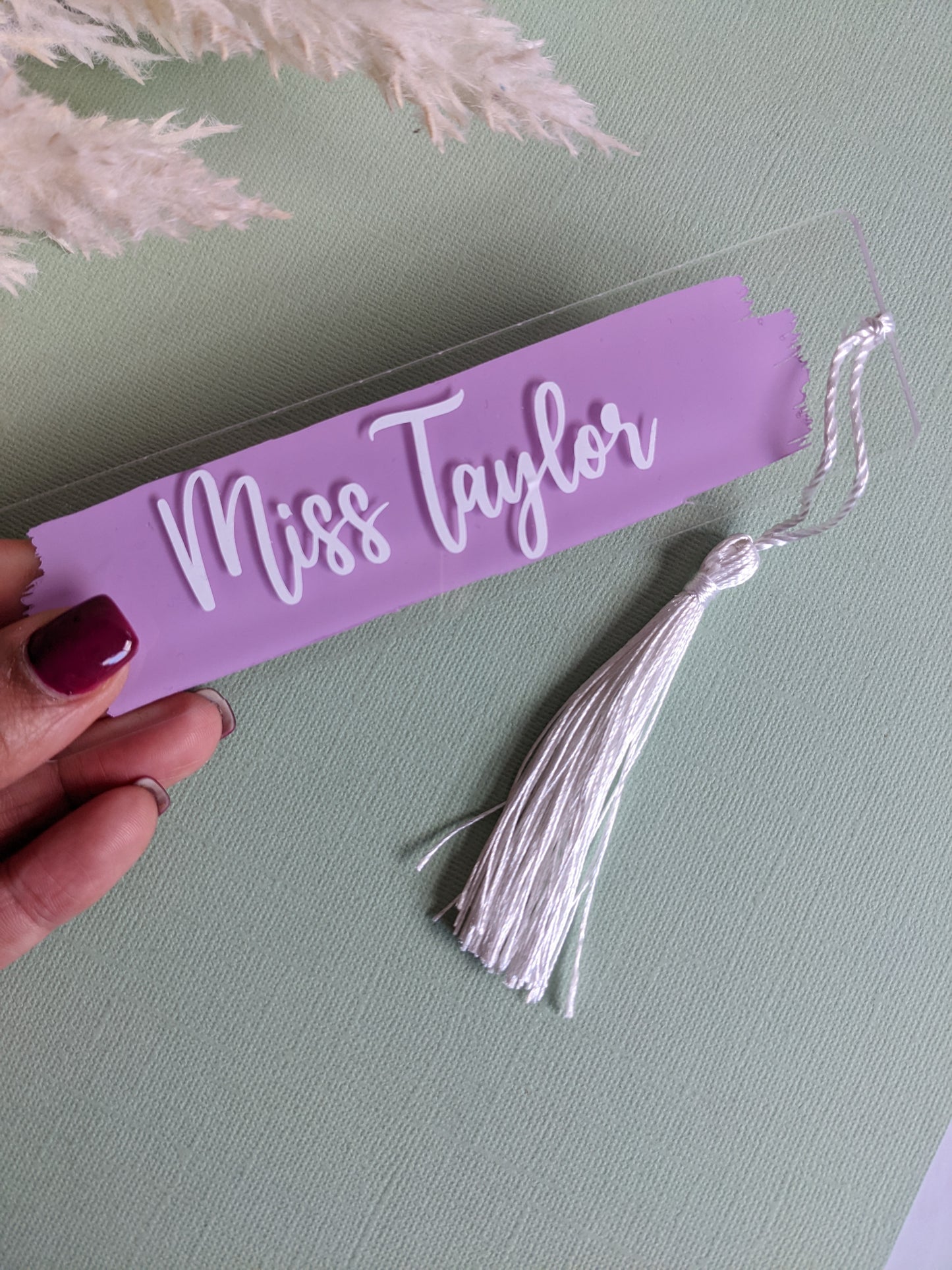 Personalised Bookmarks with coloured background