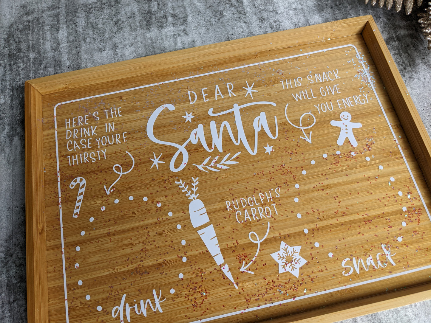 Wooden Santa Tray | Night before Christmas Santa Snack Board