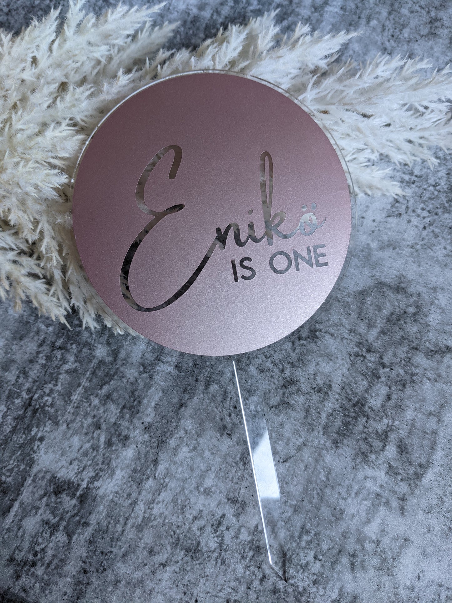 Personalised Birthday Round Acrylic Cake Topper