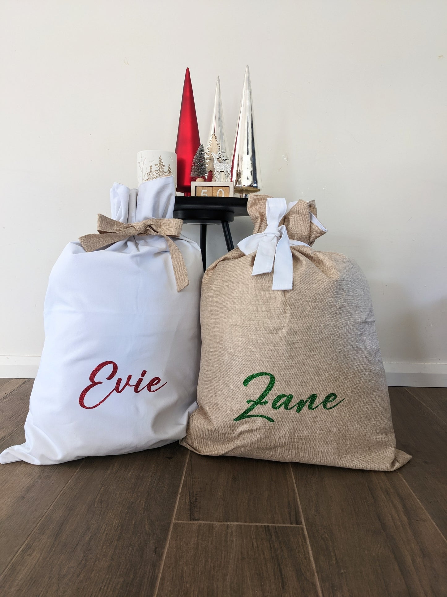 Personalised Santa Sacks | Large Canvas and Linen Santa Sack