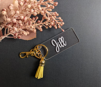 Personalised Rectangle Acrylic Keyring