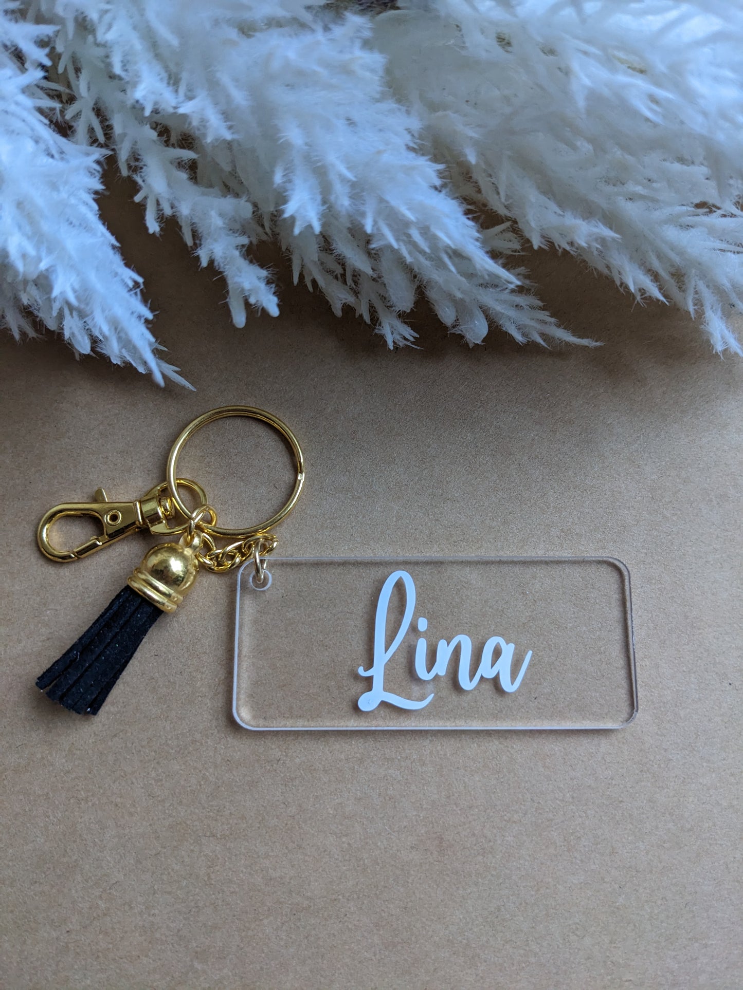 Personalised Rectangle Acrylic Keyring