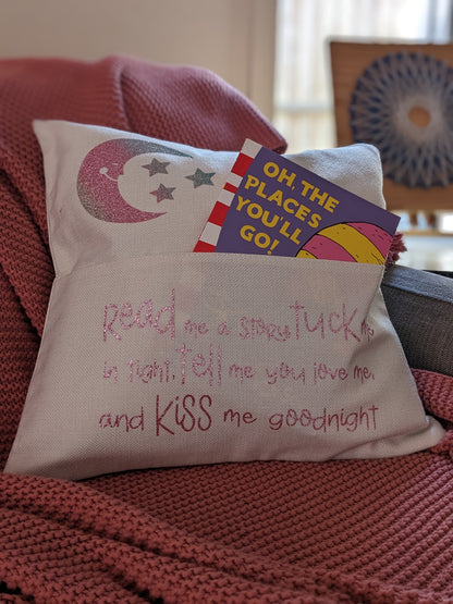 Personalised Children's Book Pillow Case | Reading Cushion Cover