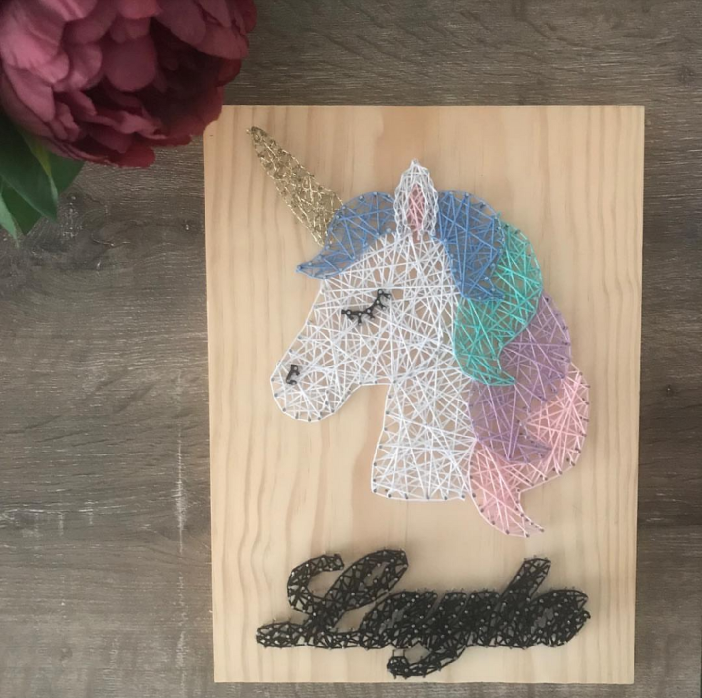 Unicorn  Wooden String Art