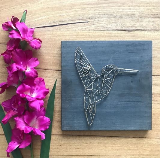 Geometric Hummingbird String Art