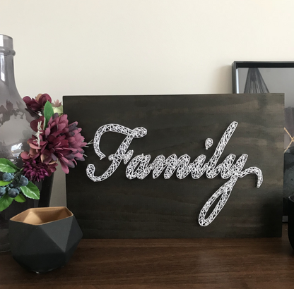 Family Plaque Wooden String Art