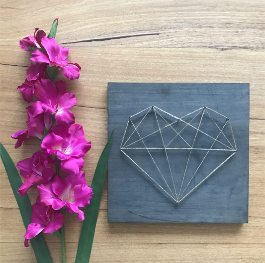 Geometric Heart String Art