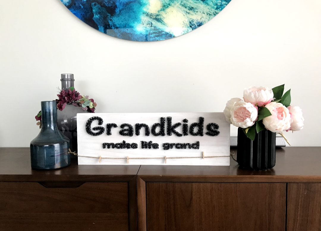 Grandkids Make Life Grand Wooden Photo Sign