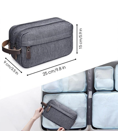 Men's Monogramed Toiletries Bag - Grey