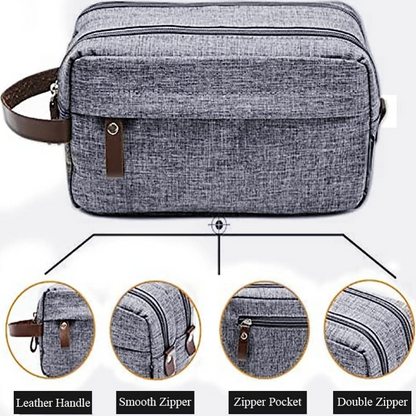 Men's Monogramed Toiletries Bag - Grey