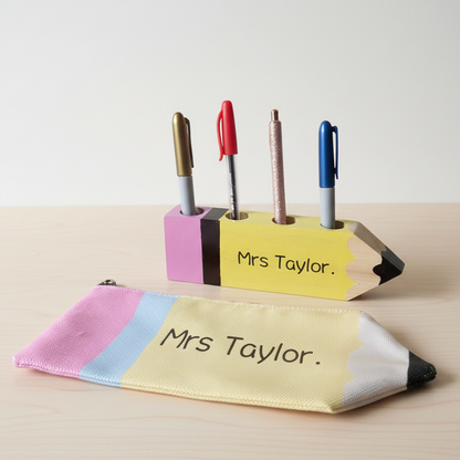 Teacher Pen Holder and Pencil Case set