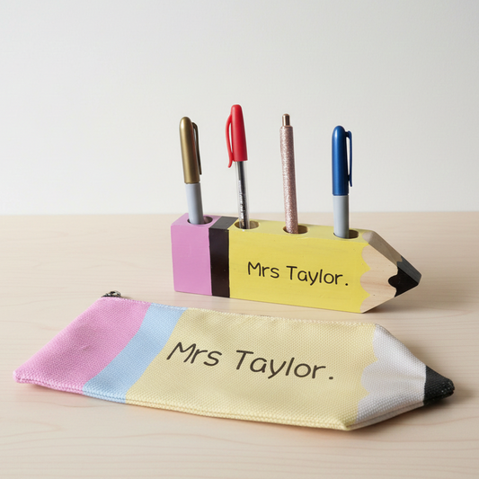 Teacher Pen Holder and Pencil Case set