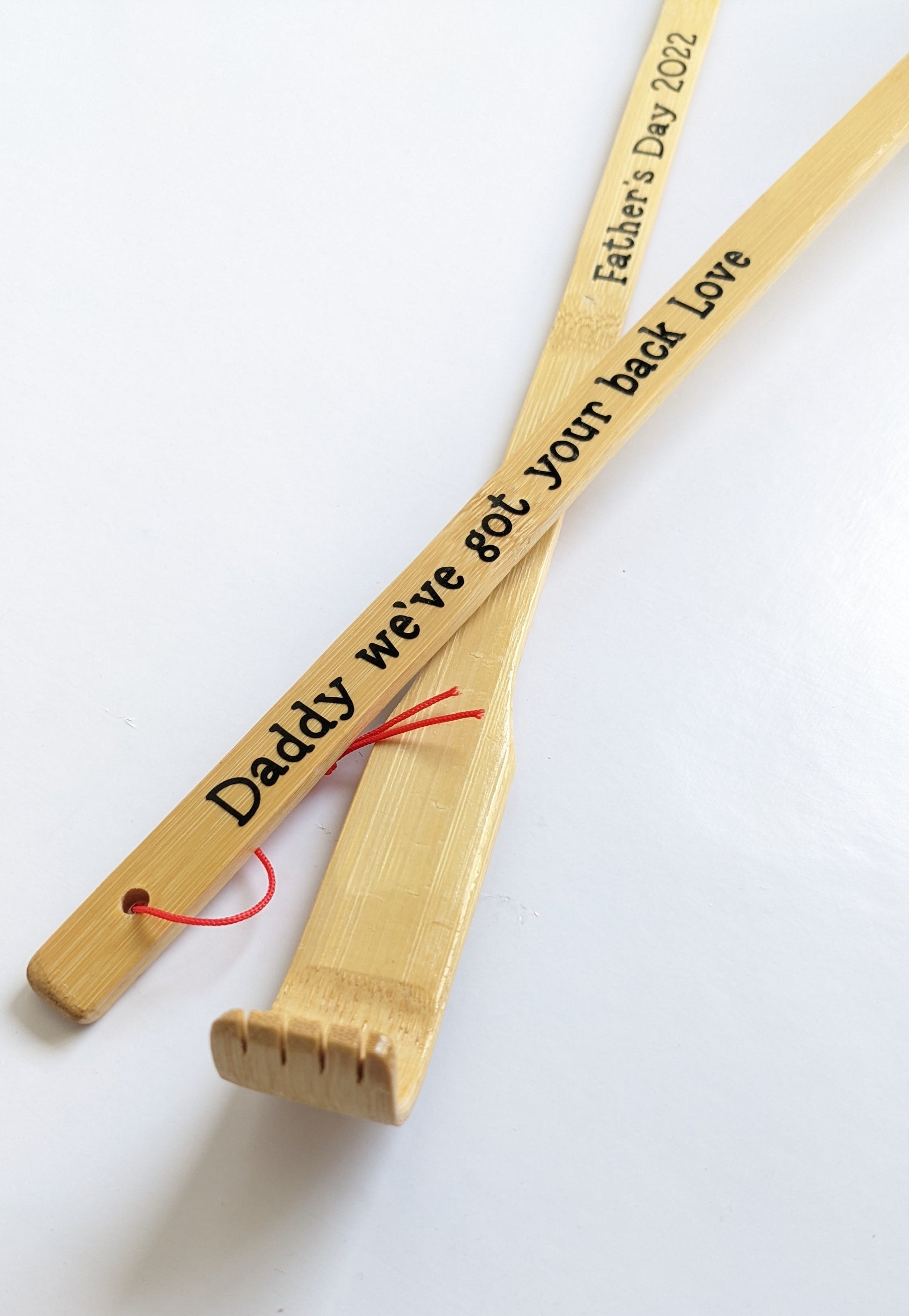 Fathers Day present back scratcher personalised with names