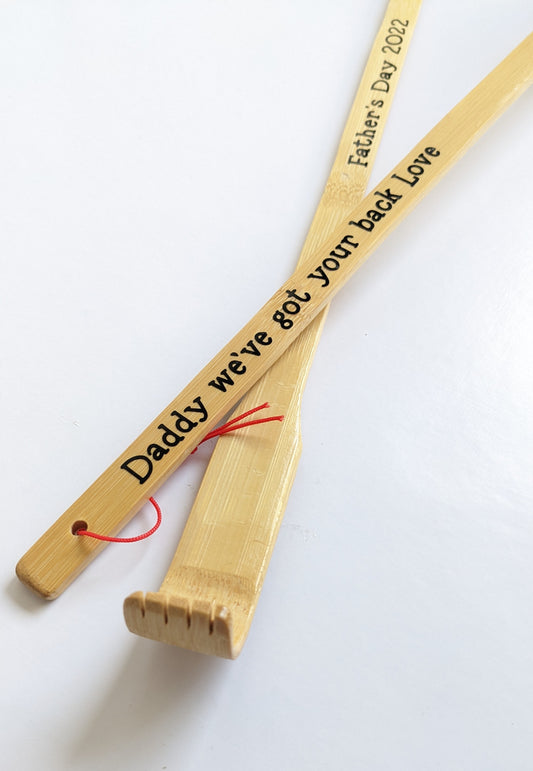 Fathers Day present back scratcher personalised with names
