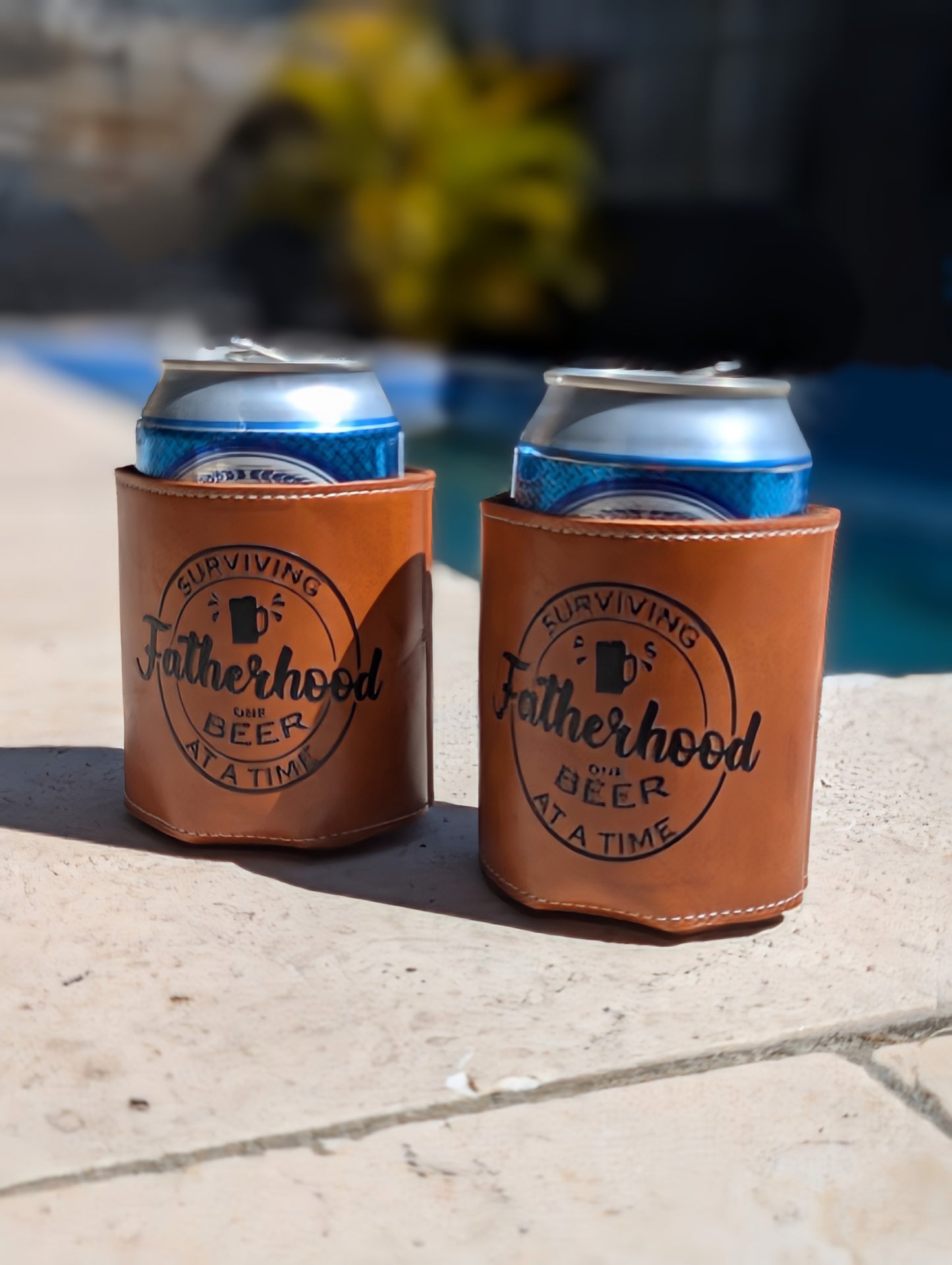 stubby holder, beer can holder for surviving fatherhood. Gifts for Fathers day