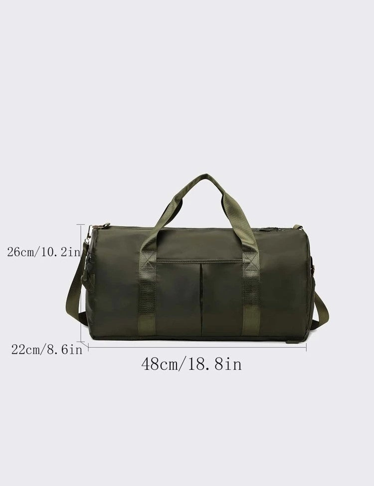 Khaki Personalised Sports Duffle Bag | Overnight Travel Luggage Bag | Dance Bag