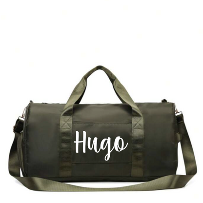 Khaki Personalised Sports Duffle Bag | Overnight Travel Luggage Bag | Dance Bag