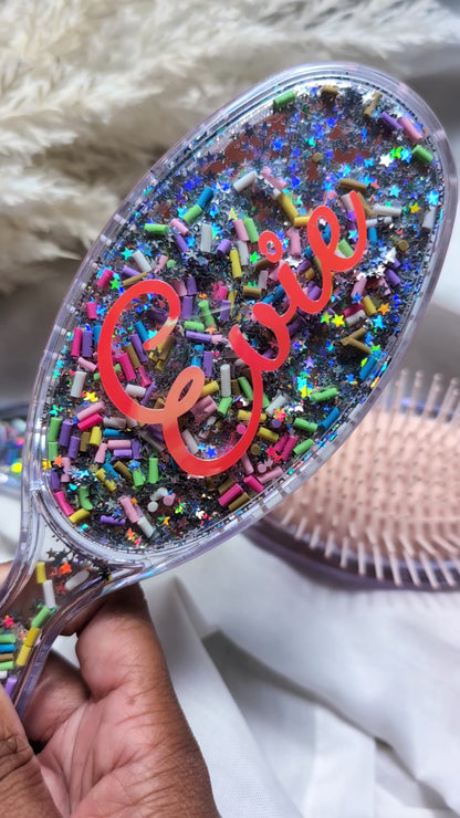 Personalised Girls Glitter Hair Brush