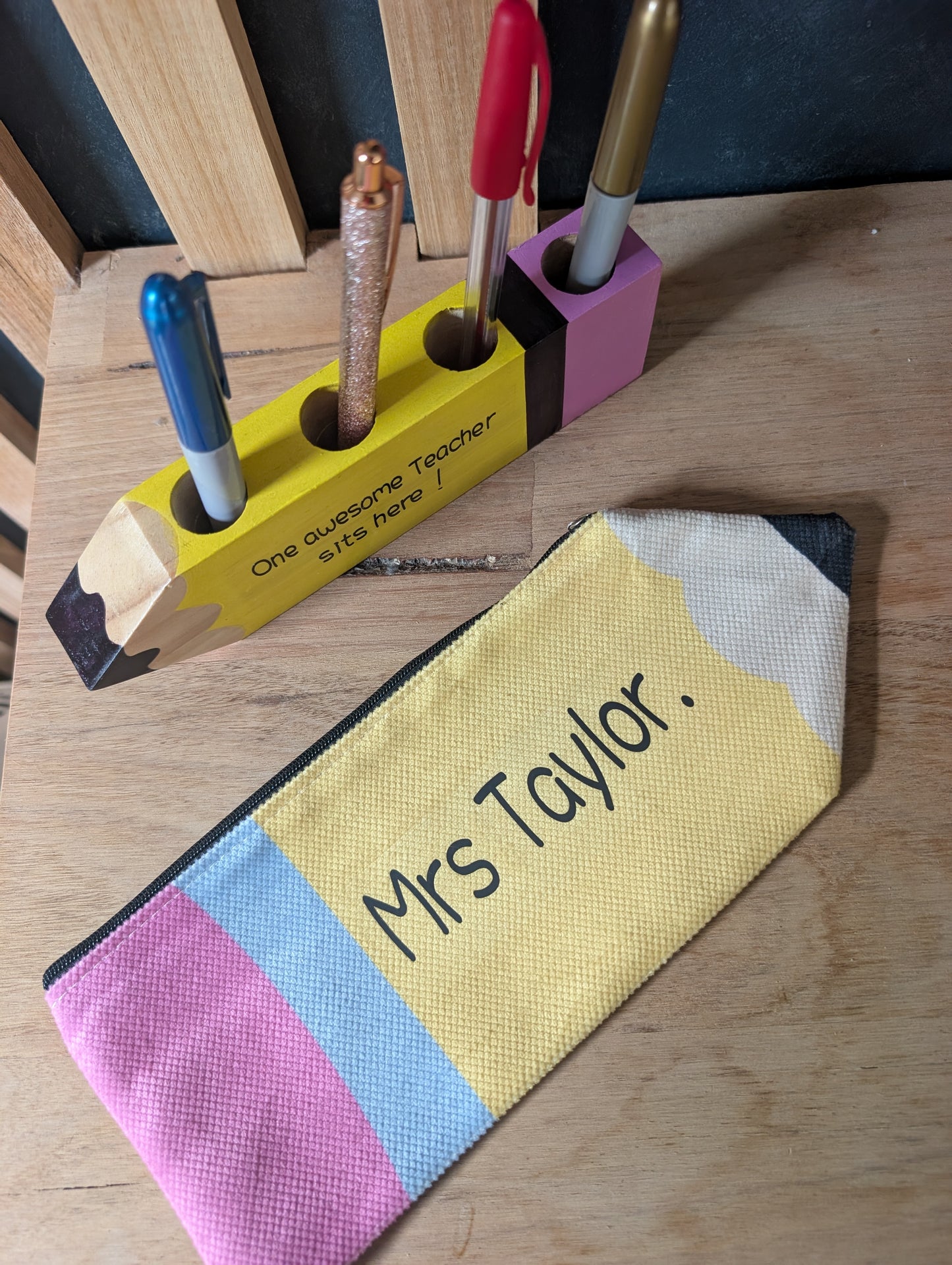 Teacher Pen Holder and Pencil Case set