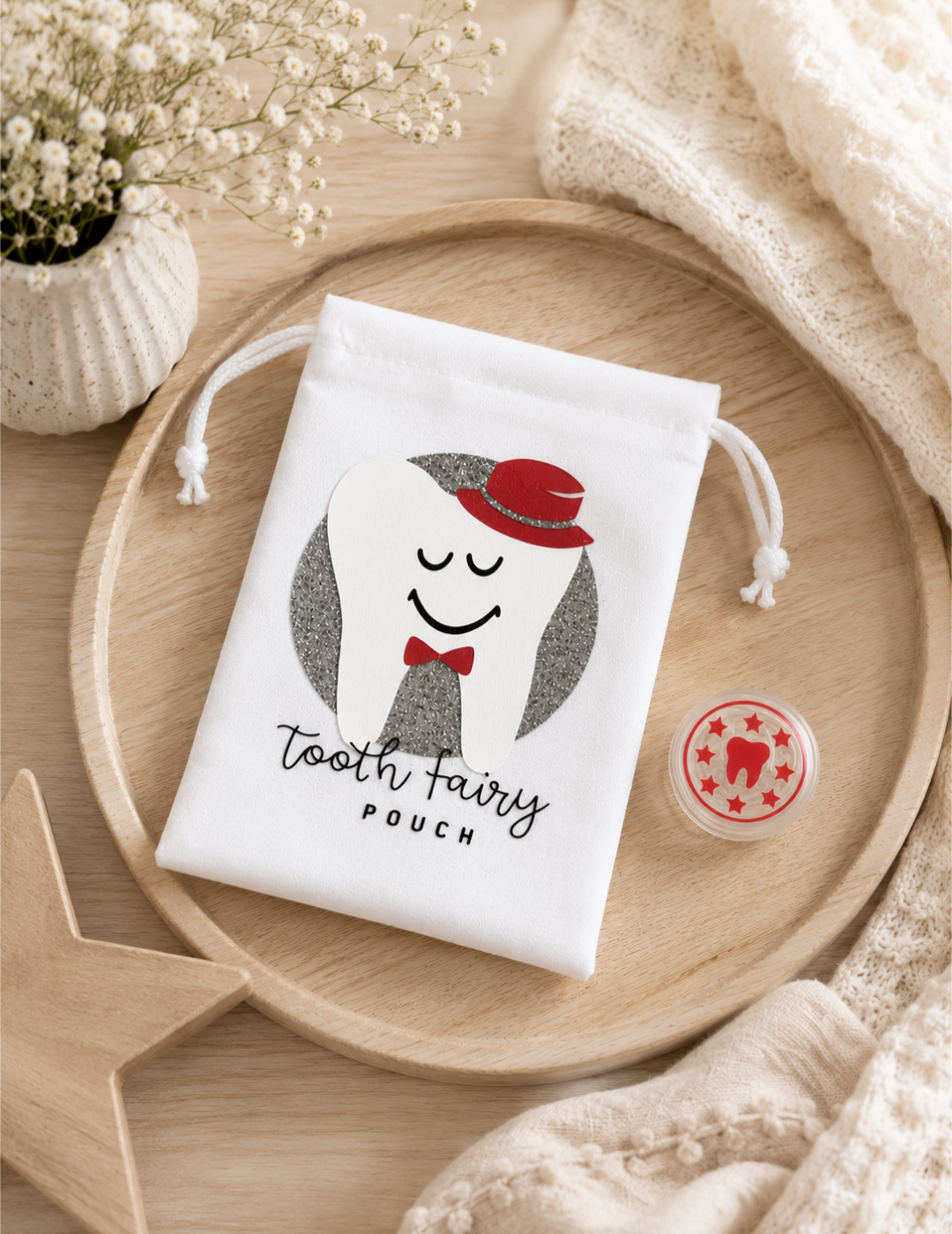 Tooth Fairy Bag - Red Top Hat