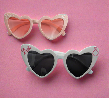 Bride and Bridesmaid Heart Shaped Sunglasses