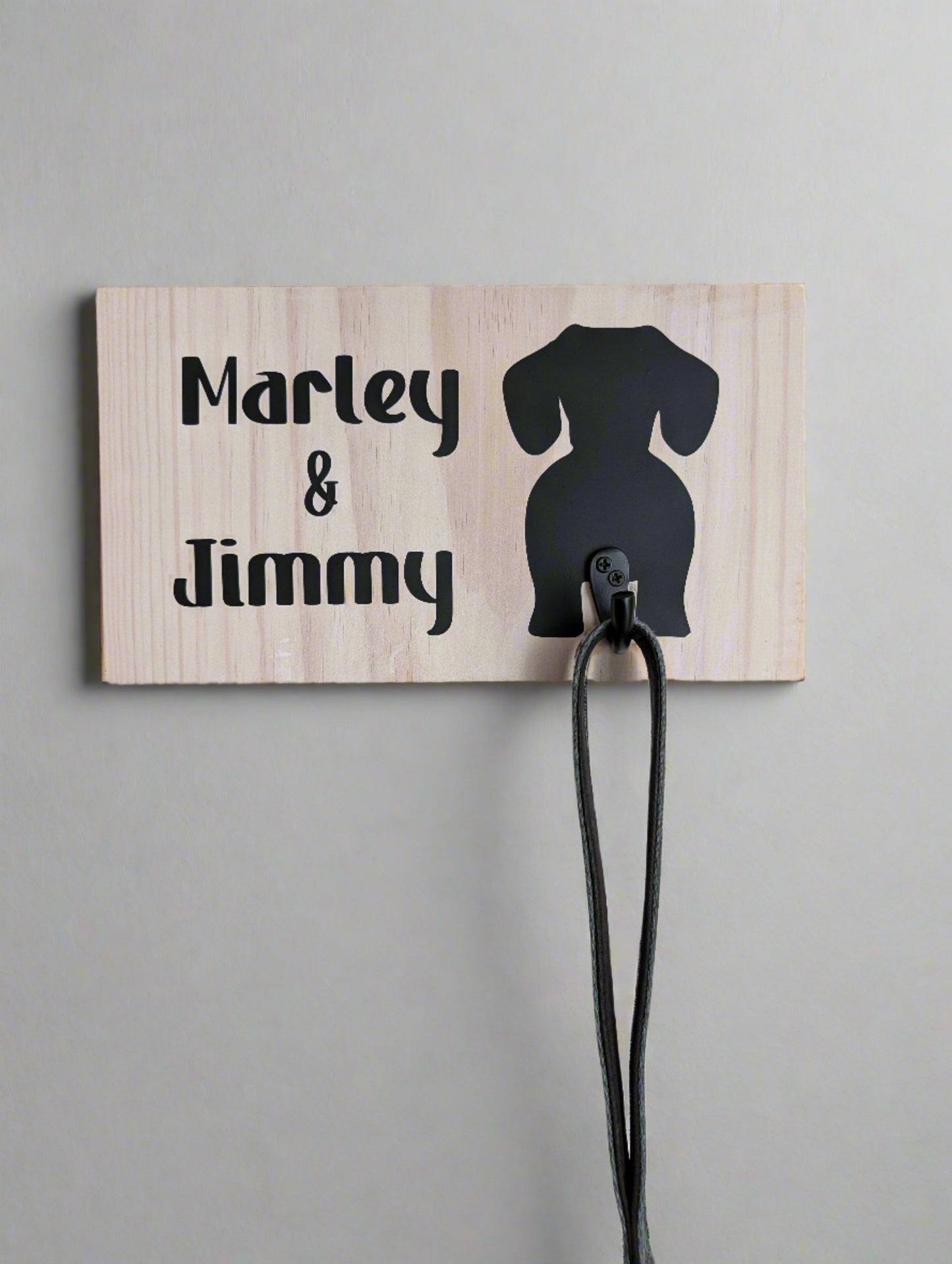 Personalised Wooden Dog Leash Hook