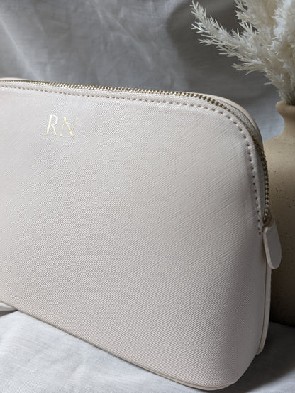 Monogrammed Leatherette Makeup Bag