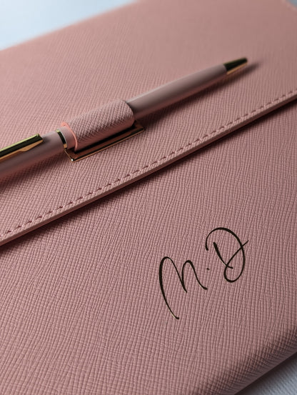 Pink Personalised PU Leather Notebook