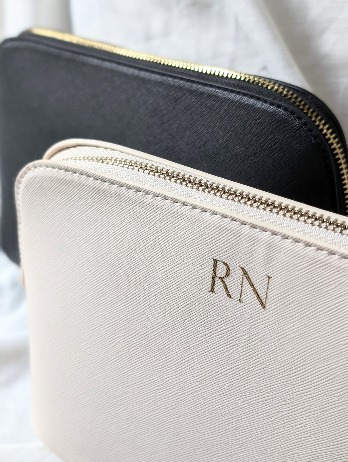 Monogrammed Leatherette Makeup Bag