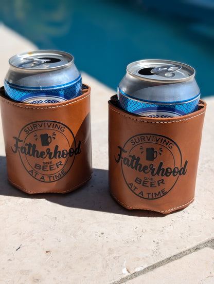 Faux Leather Beer Can Holder