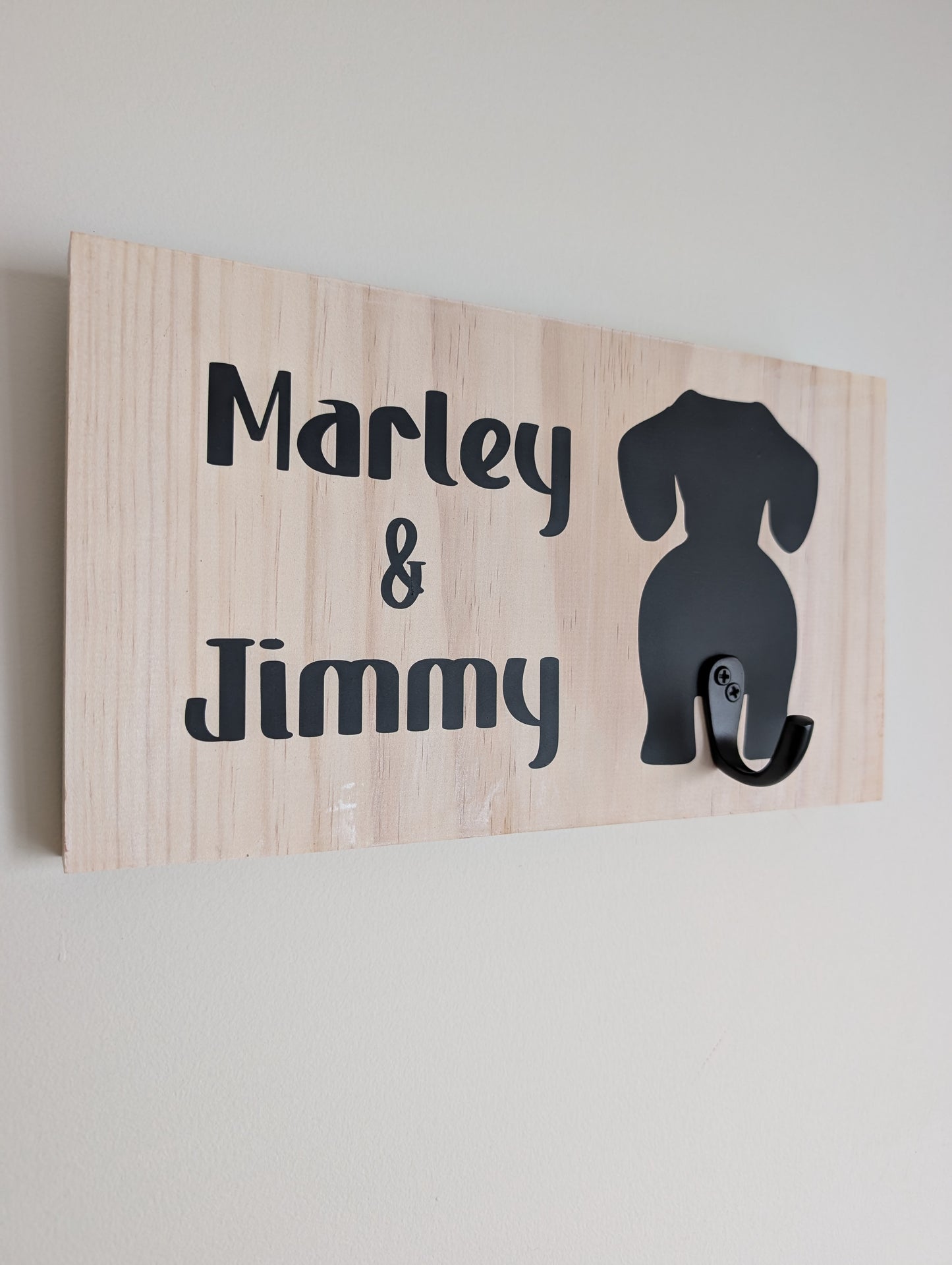 Personalised Wooden Dog Leash Hook