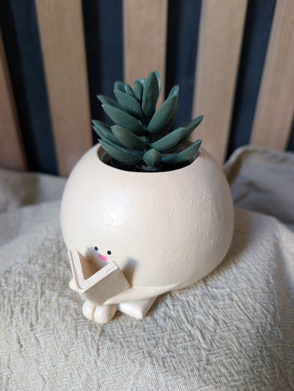Book Lover Plant Pot - Quirky Ceramic Pot with Personality