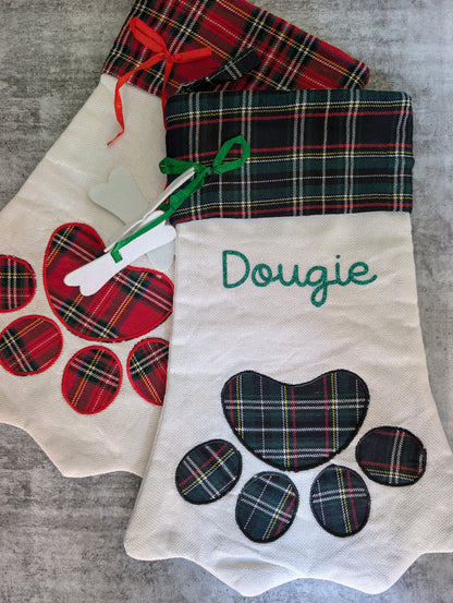 Personalised Pet Stocking - Tartan Print