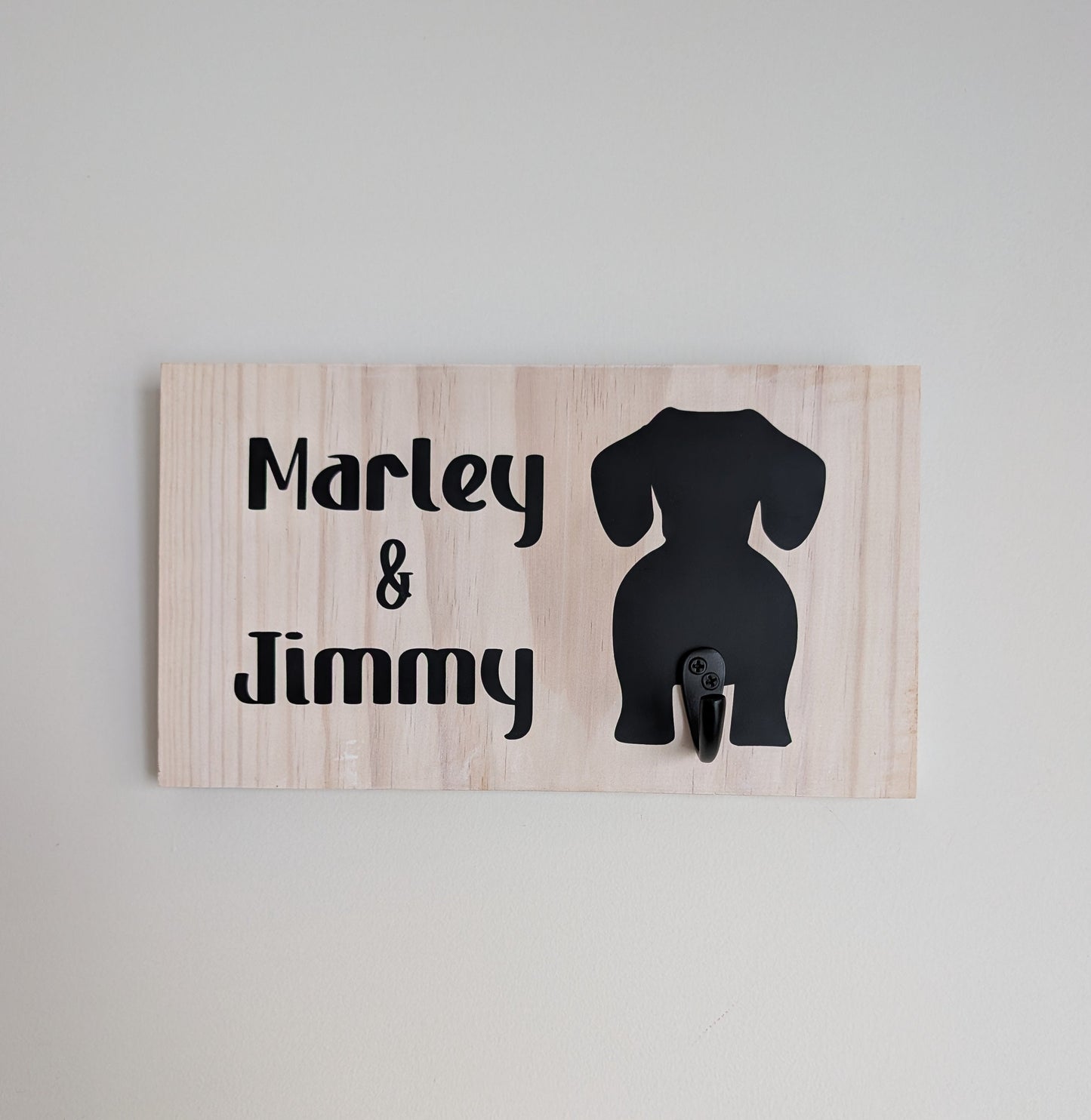 Personalised Wooden Dog Leash Hook