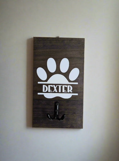 Paw Print Personalised Dog Hook Plaque