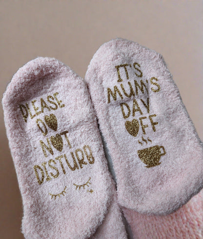 Light pink fluffy socks for Mum for Mother's Day