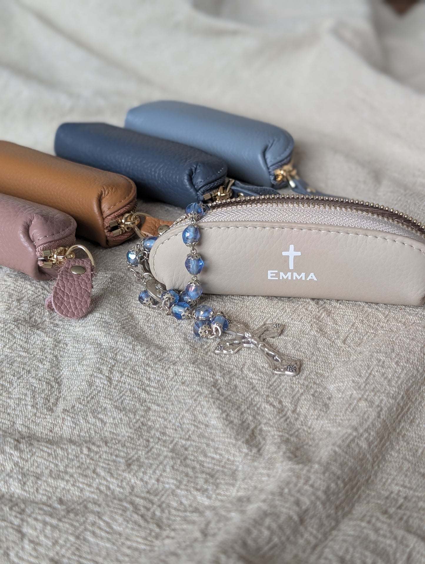 personalised rosary bead pouch 
