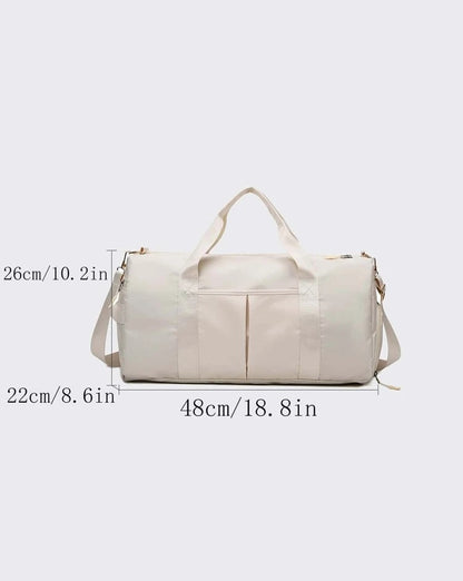 White Personalised Overnight Travel Luggage Bag