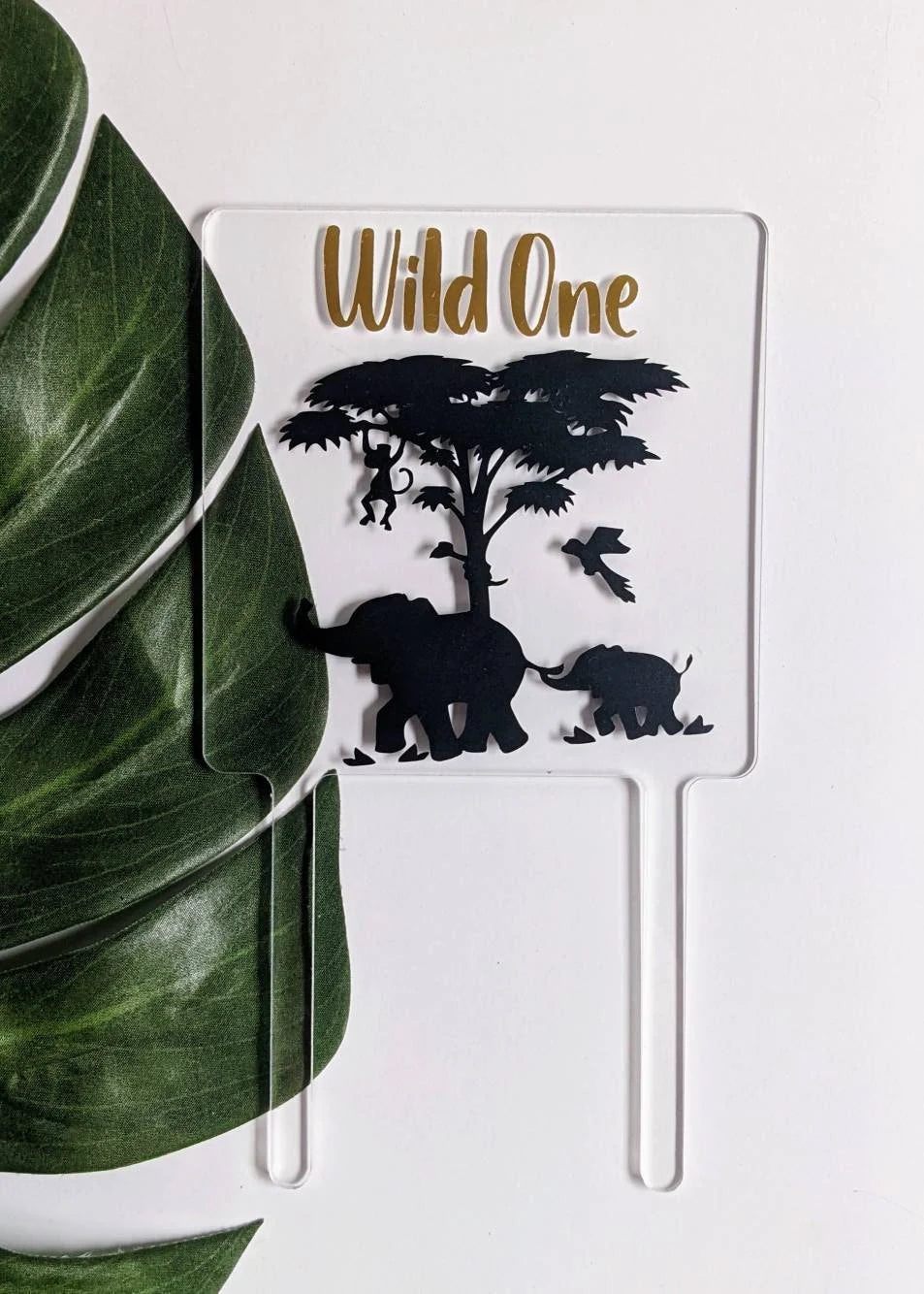 *CLEARANCE* Wild One Jungle Theme Square Cake Topper